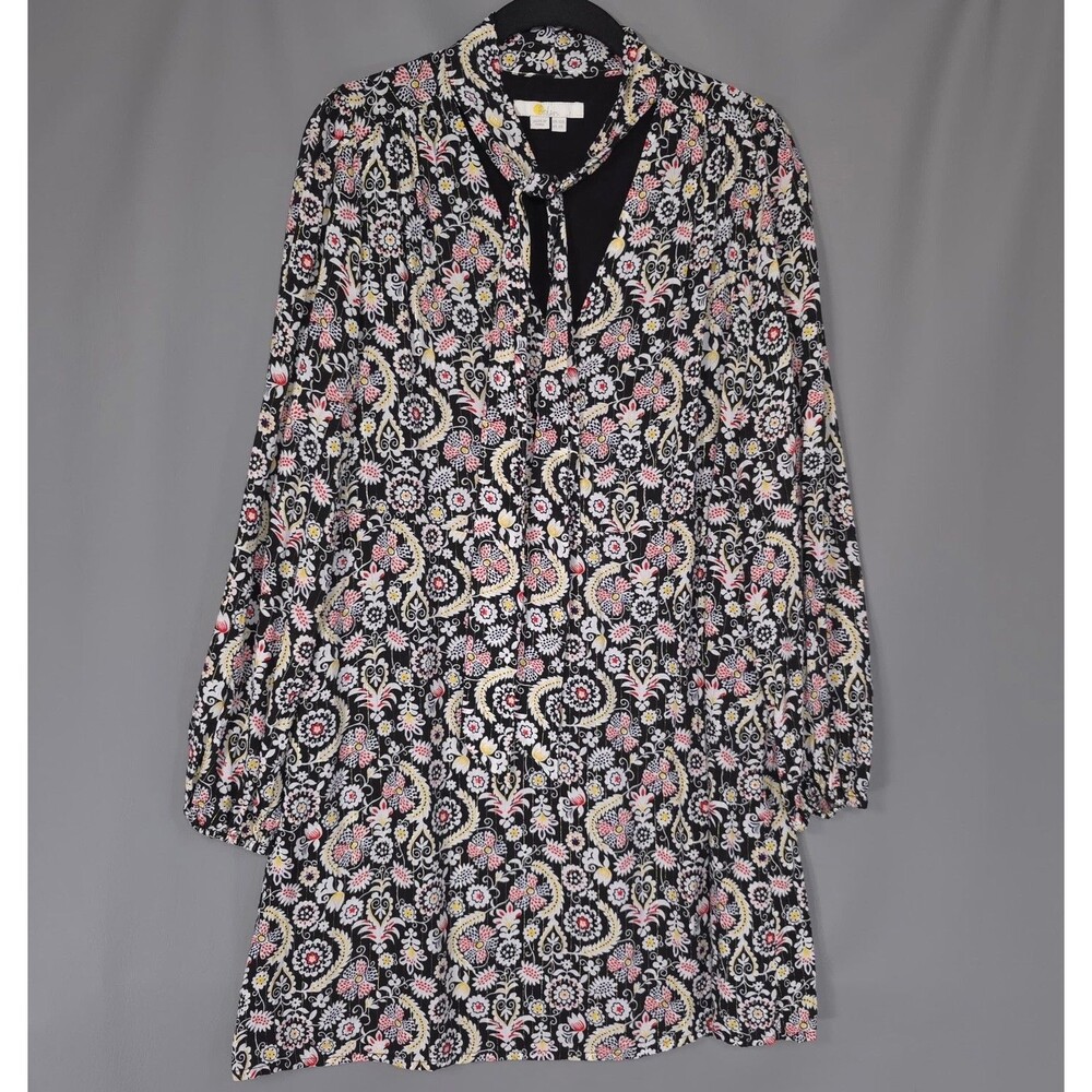 BODEN Women’s Dress 6R Floral Paisley Tie Neck Multicolor D0440